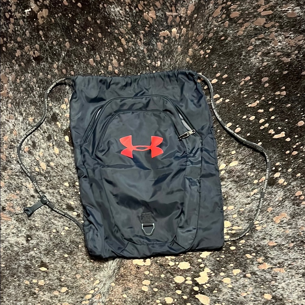 Under Armour Gray  and Red Drawstring Bag